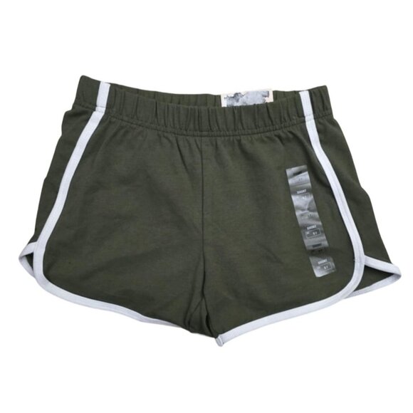 SO Womens Athletic Shorts S (7) Olive Green 94% Cotton 6% Spandex With White Tri - Picture 1 of 3